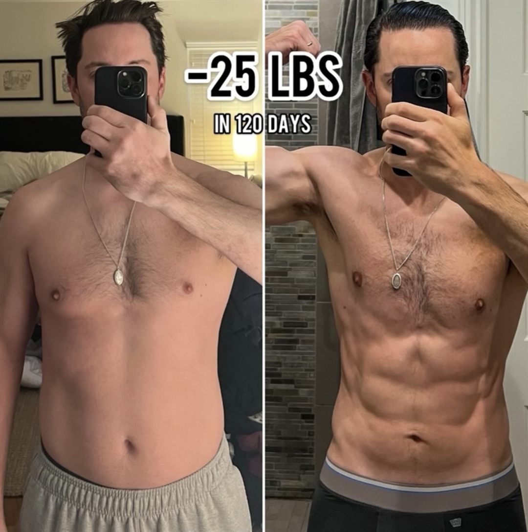 Dan's before and after: -25 lbs in 120 days.