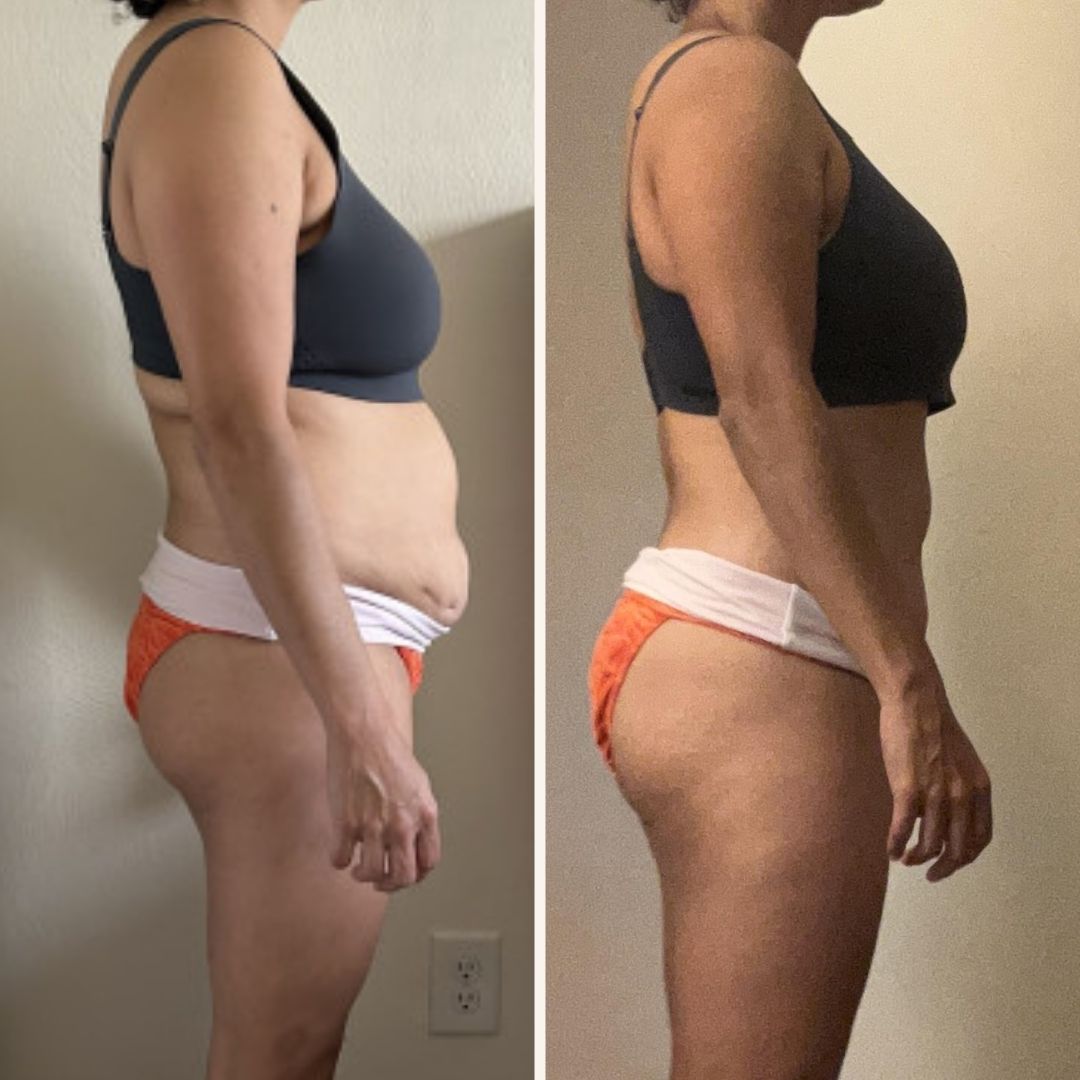 Ludy's before and after: total body recomposition.